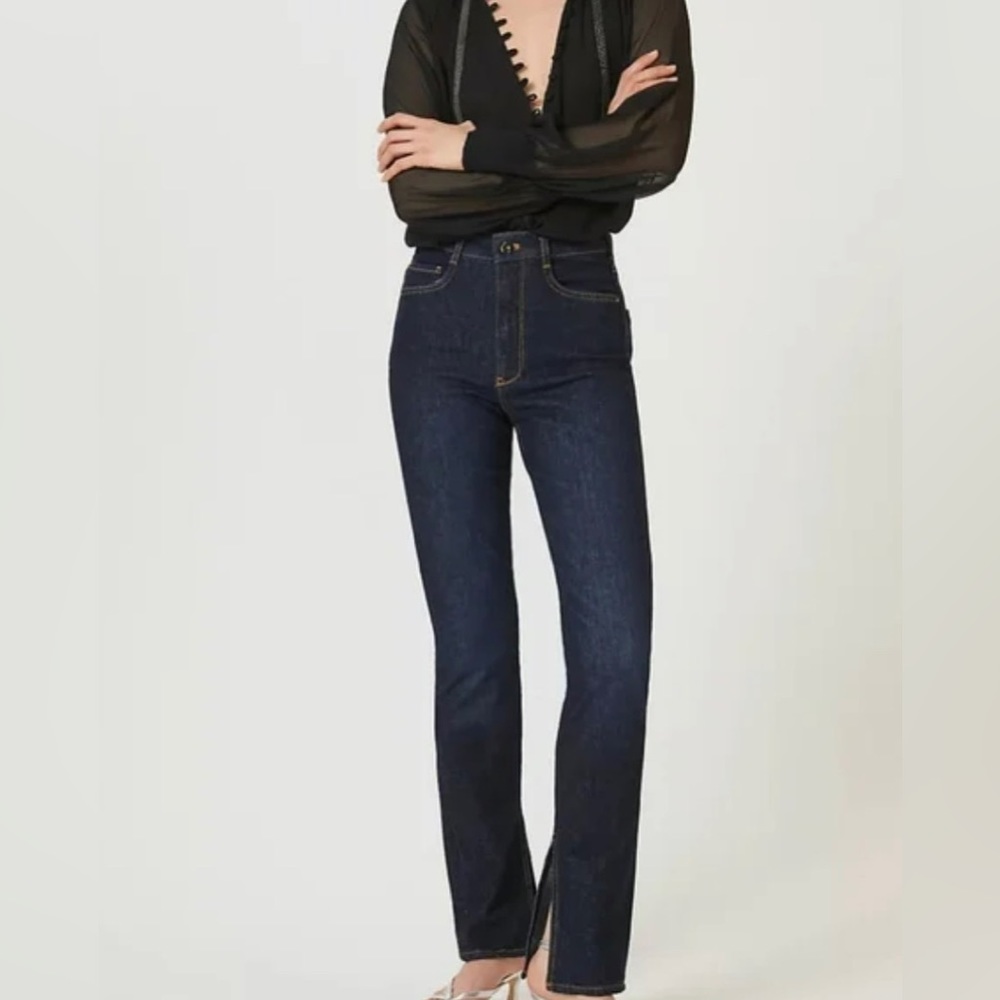 Anthropologie NWOT Pilcro Split Straight Jeans Dark Wash 29